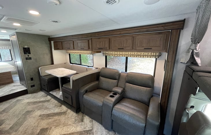 Power slide out and easy to use control panel for onboard generator etc.