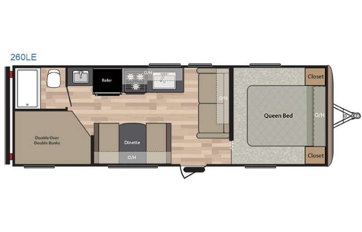 Representative floor plan provided by a trusted RVshare partner.