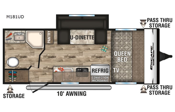 Representative floor plan provided by a trusted RVshare partner.