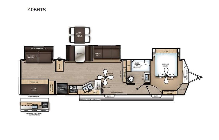 Representative floor plan provided by a trusted RVshare partner.