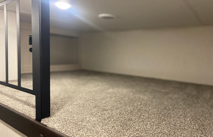 Sleeping or storage area with USB port and electrical outlet for electronics