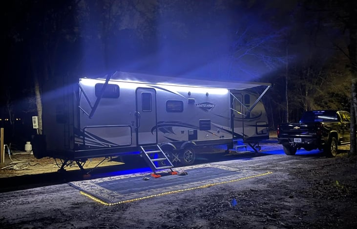 All setup for a guest who was arriving during the dark