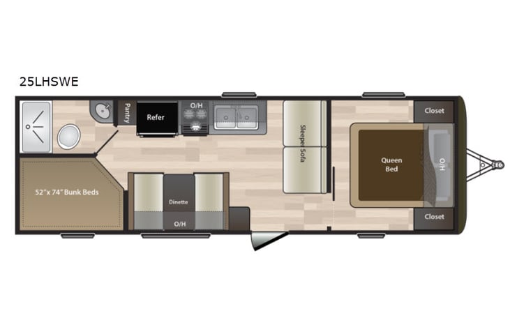 Representative floor plan provided by a trusted RVshare partner.