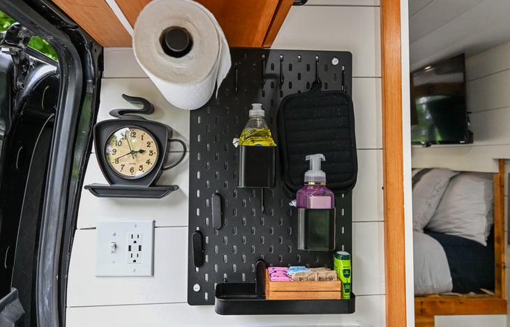 Hand soap, dish soap, and pot holders.