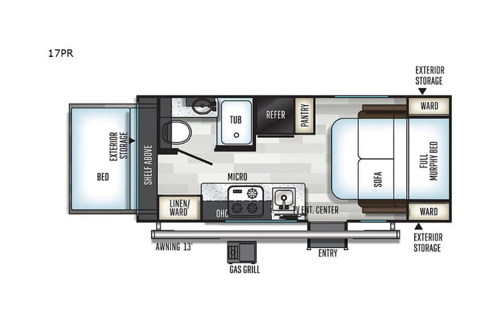 Representative floor plan provided by a trusted RVshare partner.