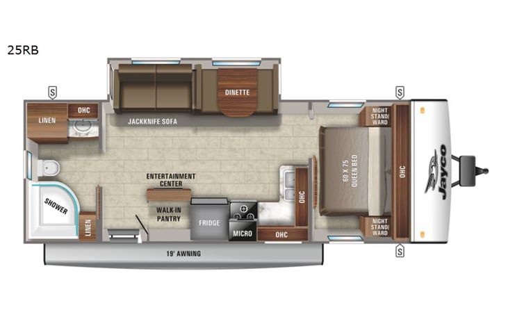 Representative floor plan provided by a trusted RVshare partner.