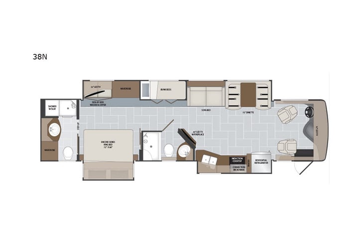 Representative floor plan provided by a trusted RVshare partner.