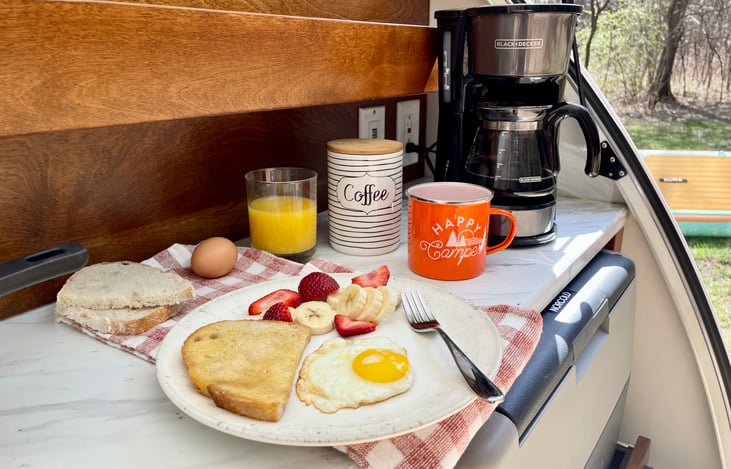 Outlets for small appliances like a coffee maker or toaster add even more convenience.