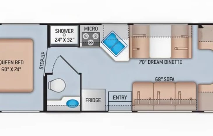 The Thor Majestic 28A is festival-friendly and perfect for groups — pet friendly, sleeps 6, and built for comfort wherever you roam