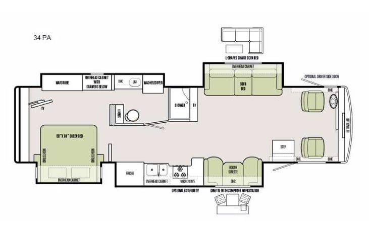 Representative floor plan provided by a trusted RVshare partner.