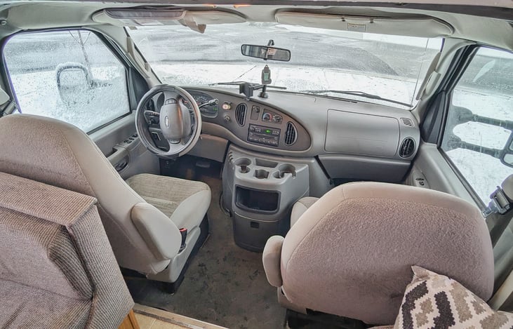 Don't worry if this is your fist time driving a motorhome, it's just like driving a van or SUV.  You'll be comfortable navigating with the included cell phone holder and CD stereo rockin' the classics
