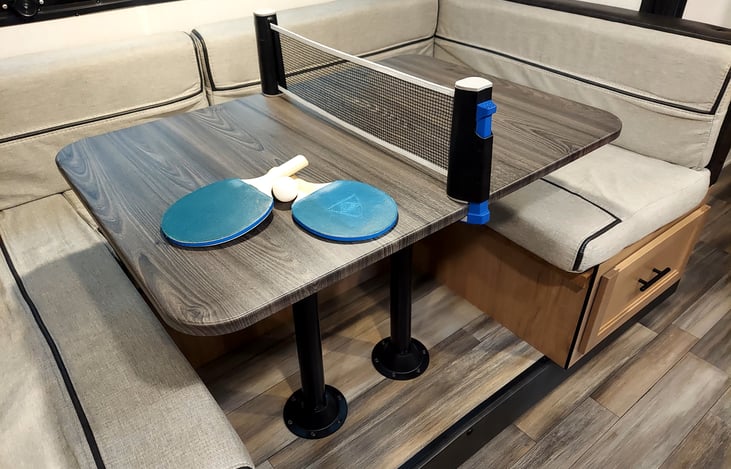 Portable ping pong game fits on any table