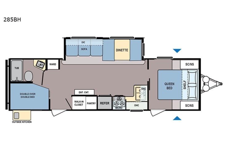 Representative floor plan provided by a trusted RVshare partner.