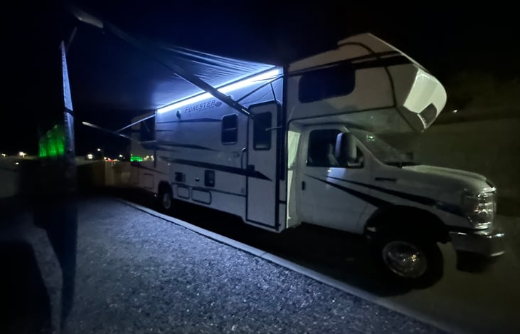 Night Shot - Lights On - Awning Out