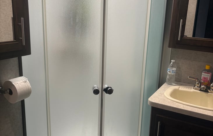 Large shower and bathroom