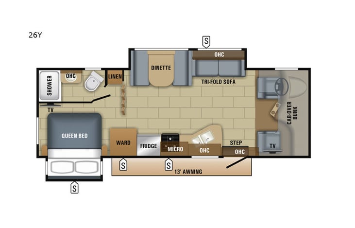 Representative floor plan provided by a trusted RVshare partner.