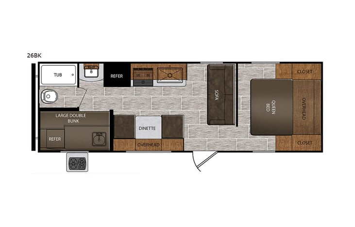 Representative floor plan provided by a trusted RVshare partner.