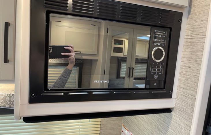 Microwave. This RV has all the amenities of home!