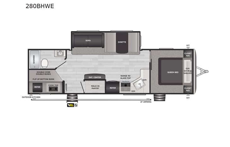 Representative floor plan provided by a trusted RVshare partner.