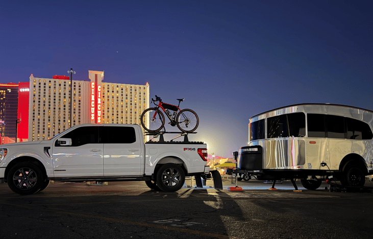 The Airstream Basecamp 20X shines under city lights as a premium short-term rental. At just 20ft, it easily fits urban RV lots, race tracks, or the Houston Rodeo.