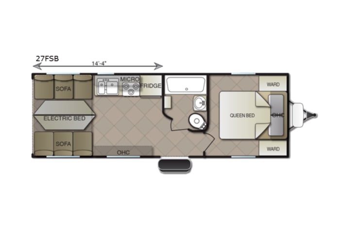 Representative floor plan provided by a trusted RVshare partner.