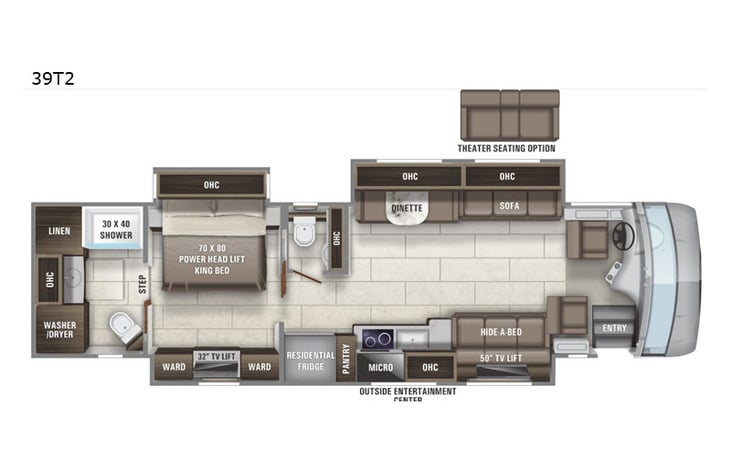 Representative floor plan provided by a trusted RVshare partner.