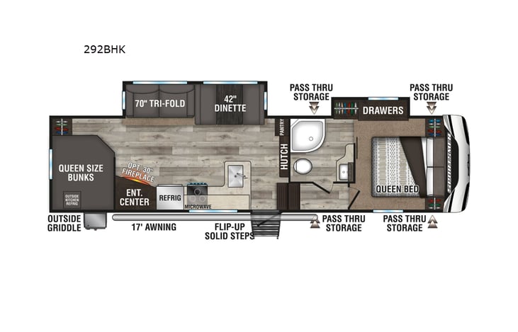 Representative floor plan provided by a trusted RVshare partner.