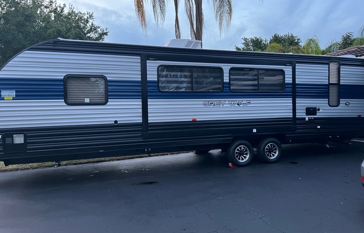 1 slide out to give you more room on the inside. You need at least 6’ clearance on the side for it to come out.