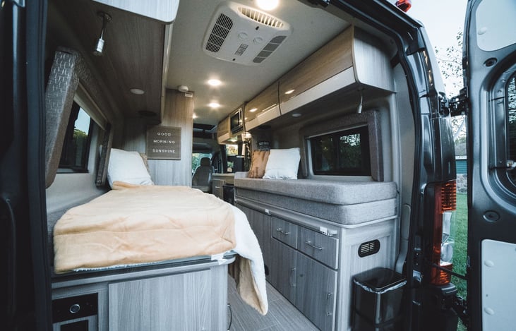 Take notice of the large walkway joining the front and rear of Moana and the ample amount of provided storage space.