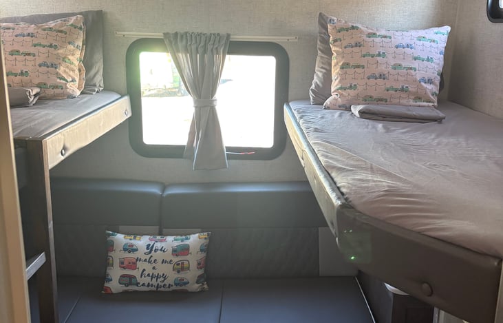 Kids bunk room, folding single twin beds and roll out tempur-pedic sofa bed