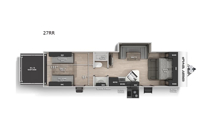 Representative floor plan provided by a trusted RVshare partner.