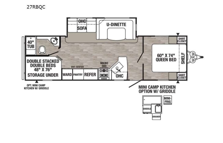 Representative floor plan provided by a trusted RVshare partner.