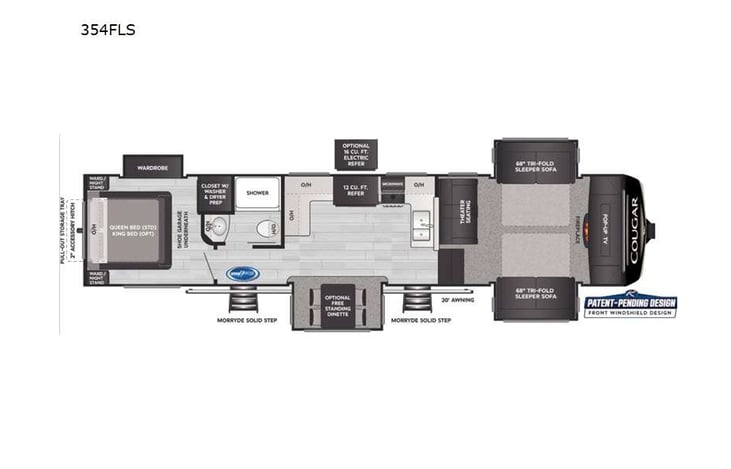Representative floor plan provided by a trusted RVshare partner.