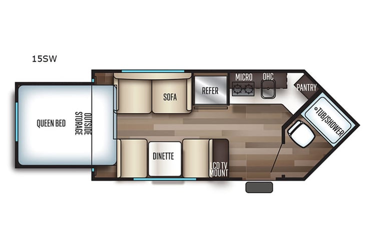 Representative floor plan provided by a trusted RVshare partner.