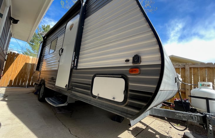 entry way.  Adjustable awning above
