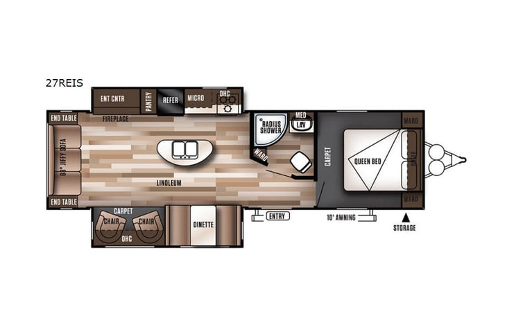 Representative floor plan provided by a trusted RVshare partner.