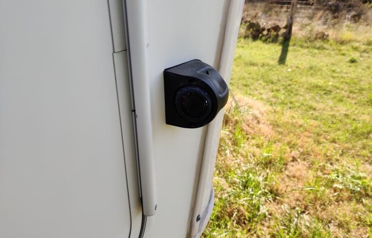 side cameras to cover blind spot.