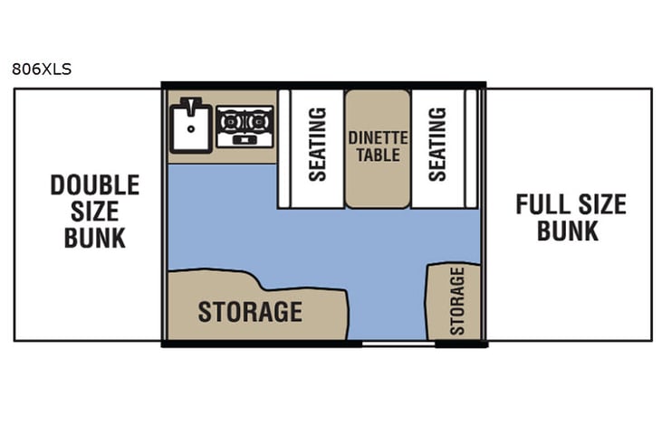 Representative floor plan provided by a trusted RVshare partner.