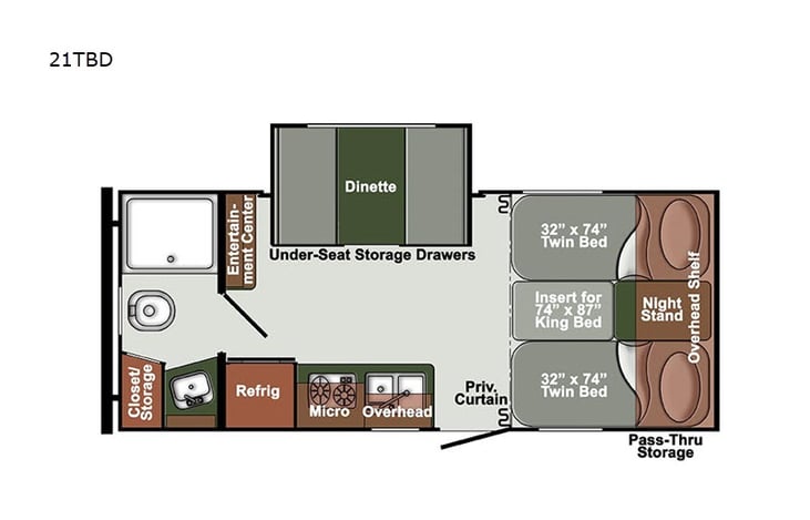 Representative floor plan provided by a trusted RVshare partner.