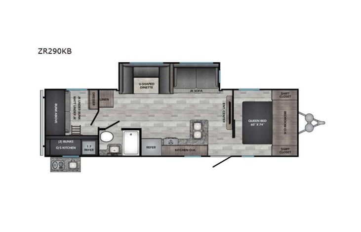 Representative floor plan provided by a trusted RVshare partner.