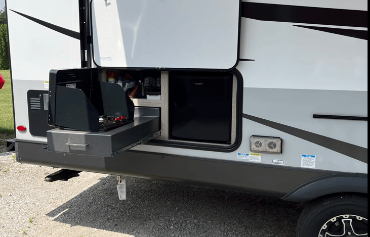 Outdoor Stove and Mini Refrigerator