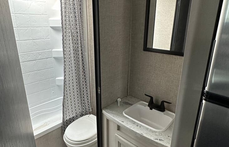 Bathroom and Bathroom Sink with Mirror