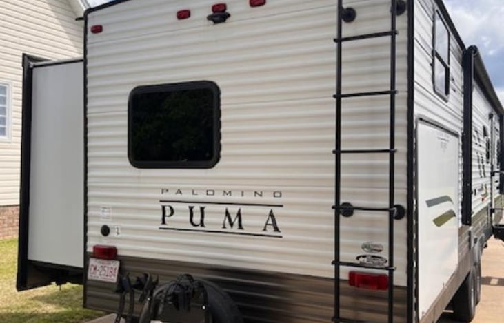 Rear view, bicycle rack