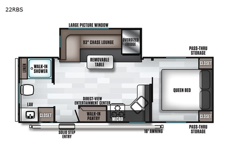 Representative floor plan provided by a trusted RVshare partner.