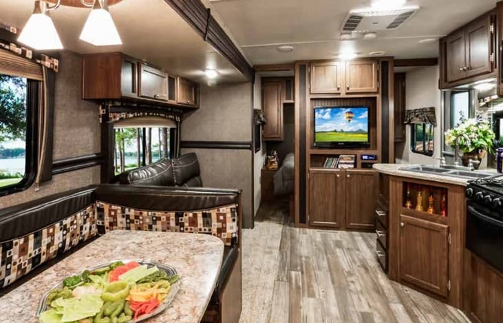 View of living area from the bunk room