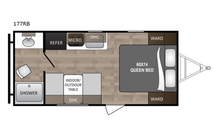 Representative floor plan provided by a trusted RVshare partner.