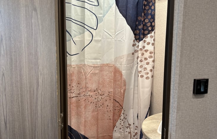 Front bathroom With the shower area.