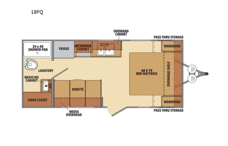 Representative floor plan provided by a trusted RVshare partner.