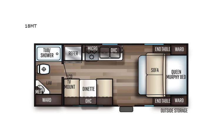 Representative floor plan provided by a trusted RVshare partner.