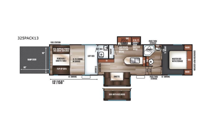 Representative floor plan provided by a trusted RVshare partner.